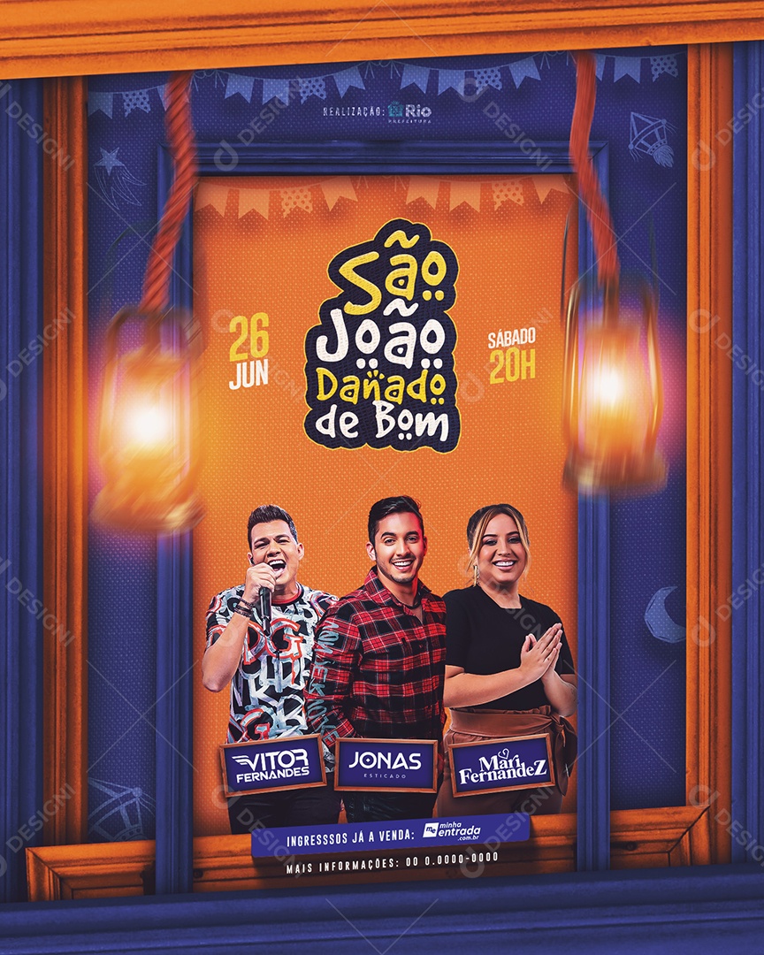 Flyer São João Danado de Bom Social Media PSD Editável