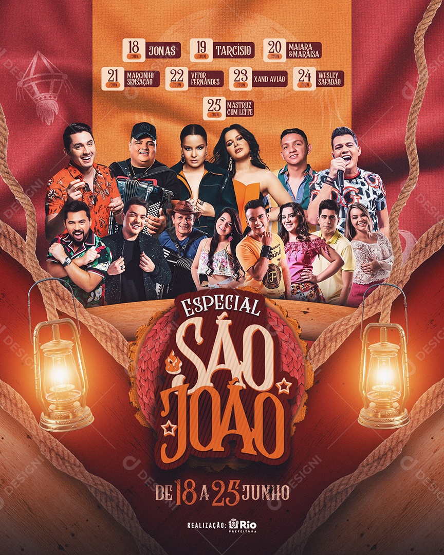 Flyer Especial de São João Social Media PSD Editável