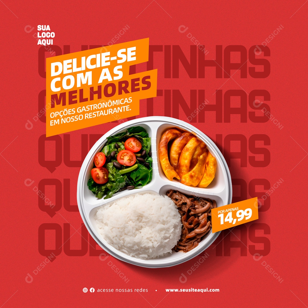 Delicie - se com as Melhores Opões Gastronômicas Restaurante Social Media PSD Editável