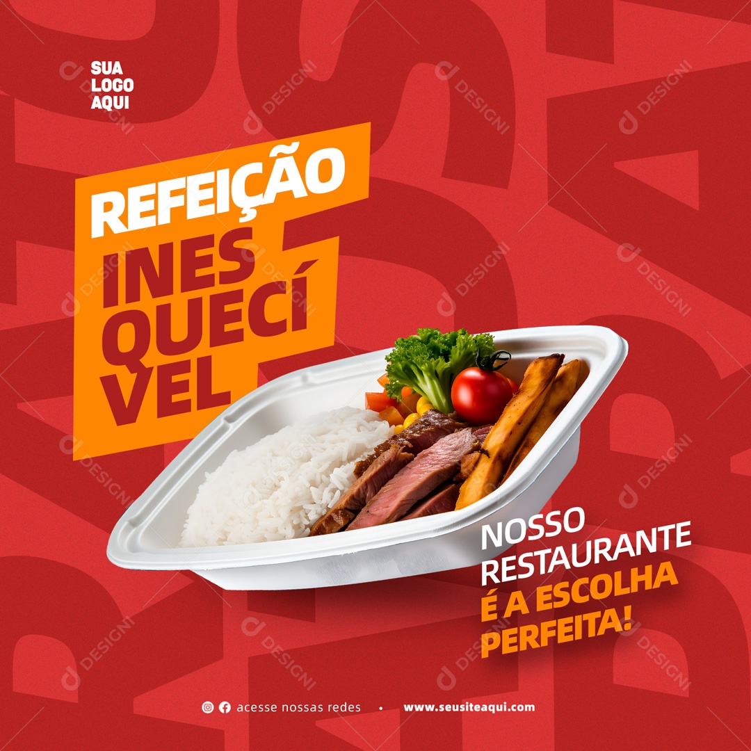 Nosso Restaurante é a Escolha Perfeita! Social Media PSD Editável