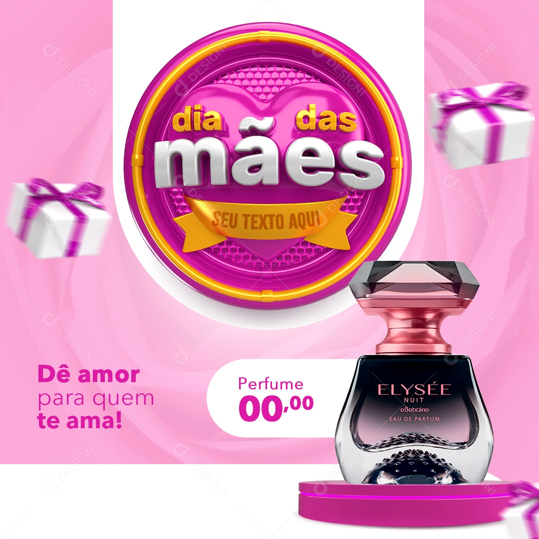 Social Media Perfumaria Dia Das Mães Rosa PSD Editavel