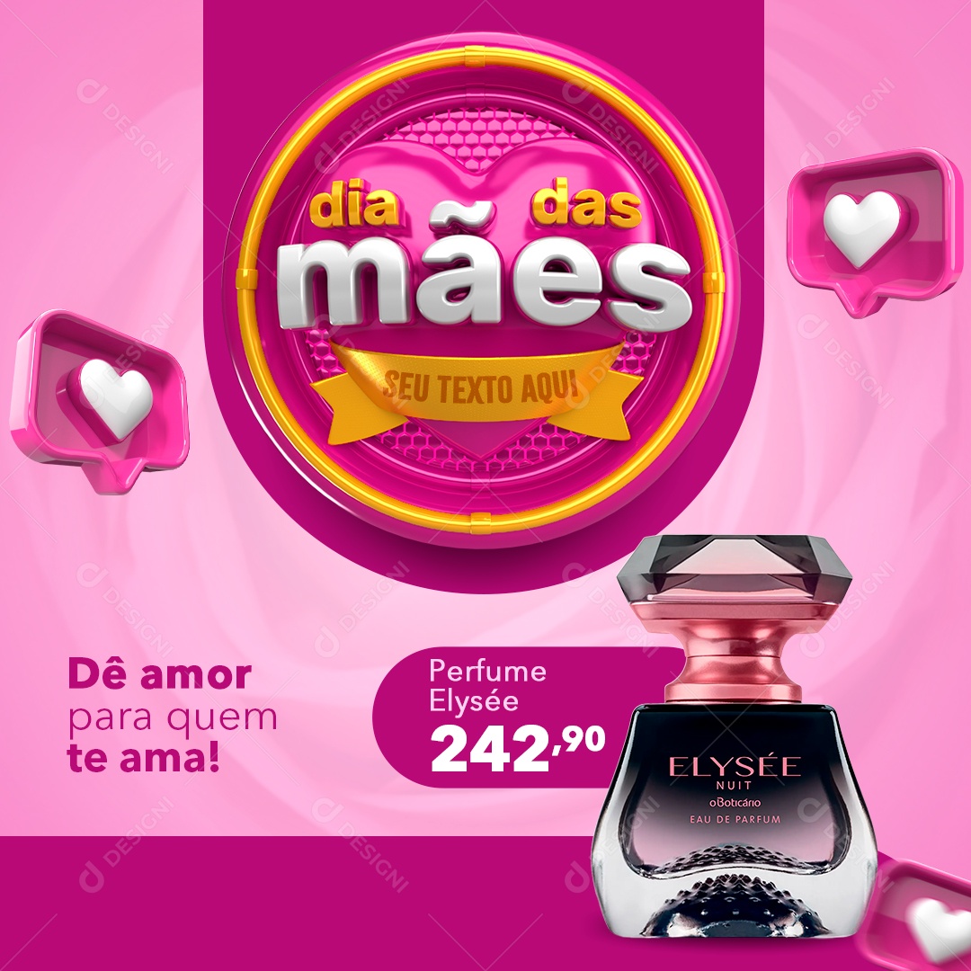 Social Media Perfumaria Dia Das Mães Roxo PSD Editavel