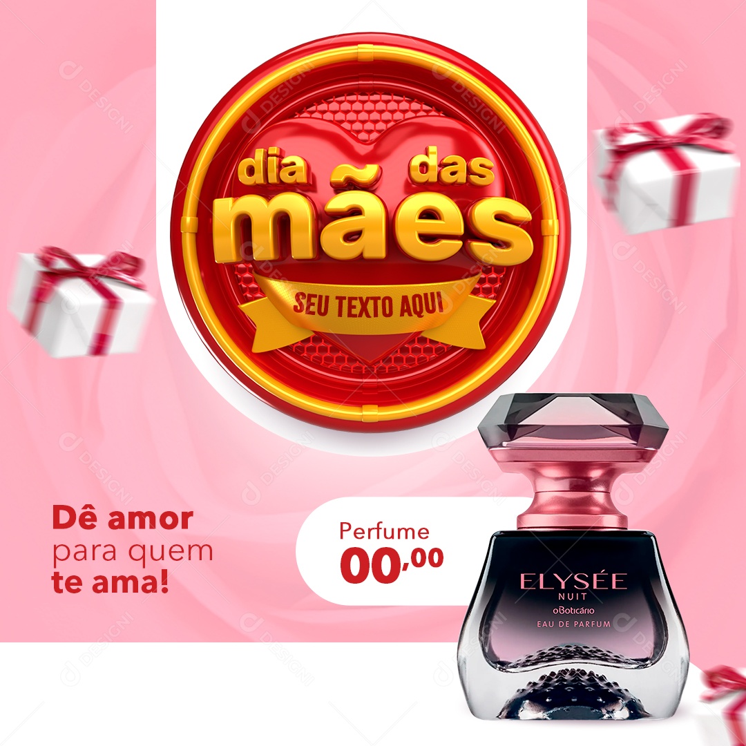 Social Media Perfumaria Dia Das Mães Rosa PSD Editavel