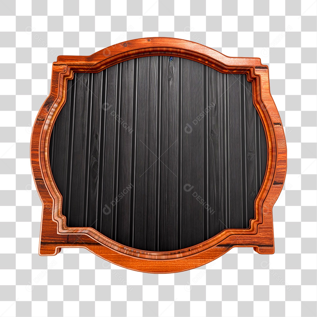 Elemento 3D Para Composição Placa De Madeira PNG Transparente