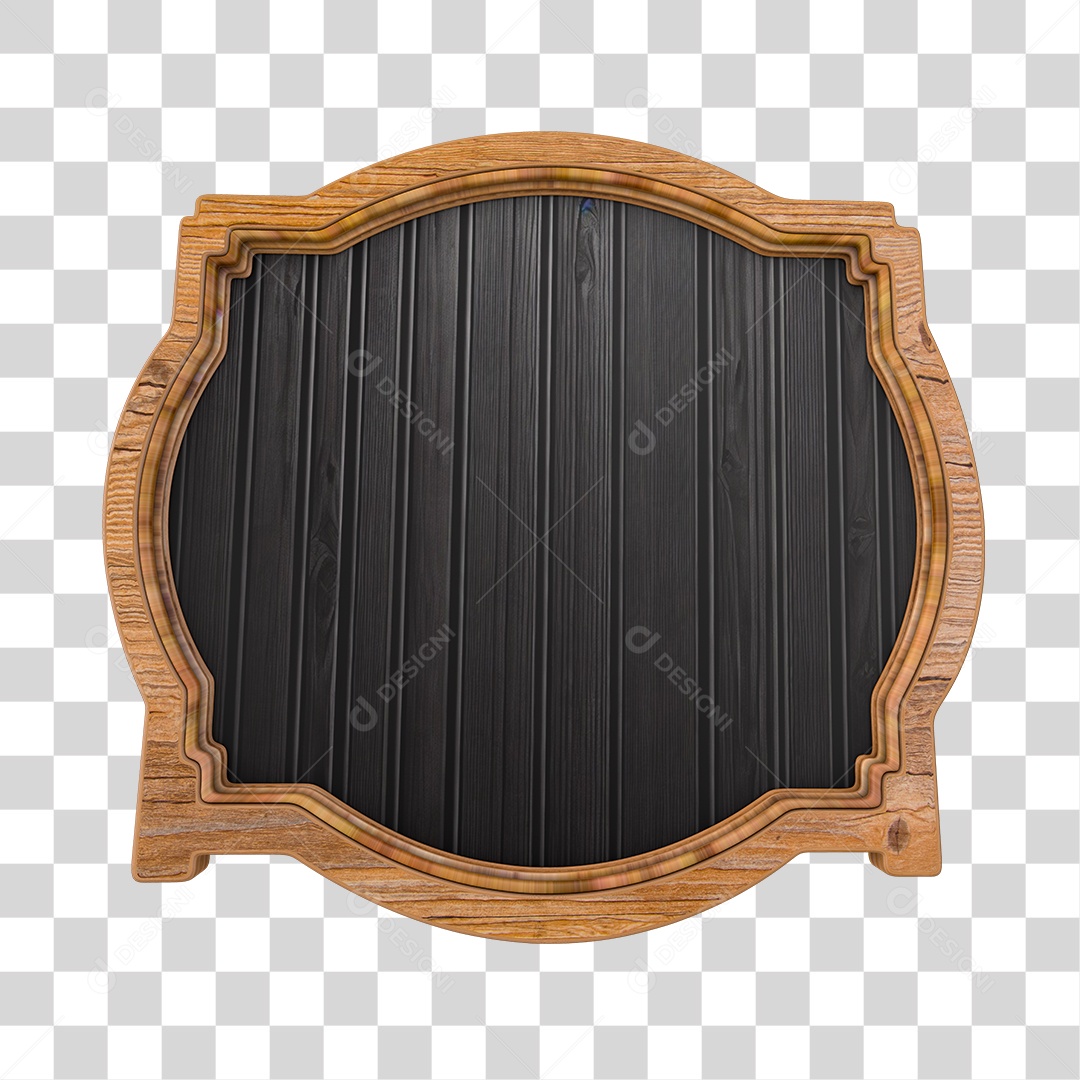 Elemento 3D Para Composição Placa De Madeira PNG Transparente