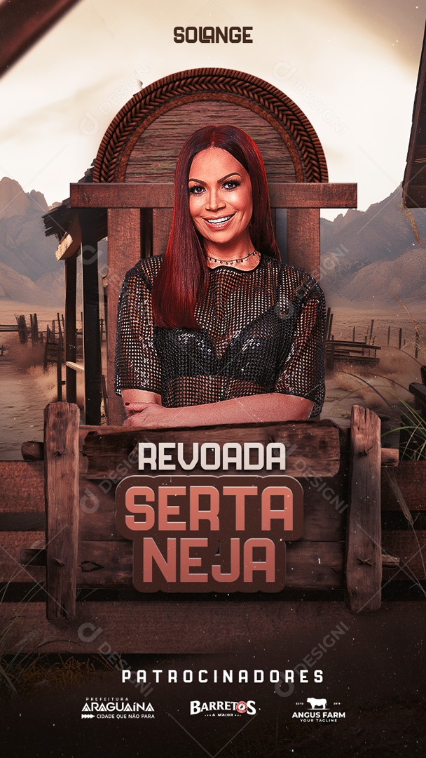 Flyer Revoada Sertaneja Solange Almeida Story Social Media PSD Editável