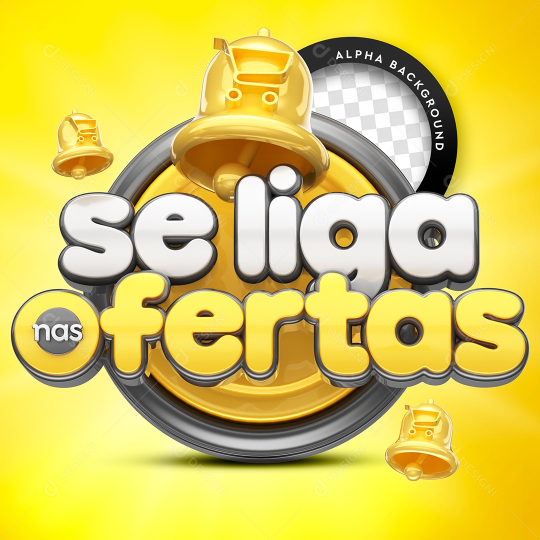 Selo 3D Para Composição Se Liga Nas Ofertas PSD