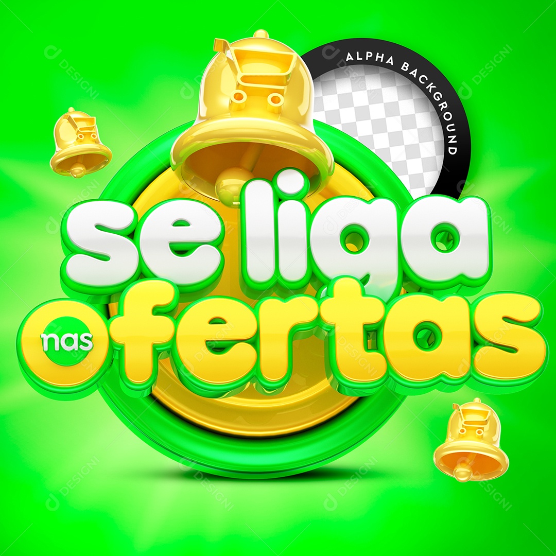 Selo 3D Para Composição Se Liga Nas Ofertas PSD