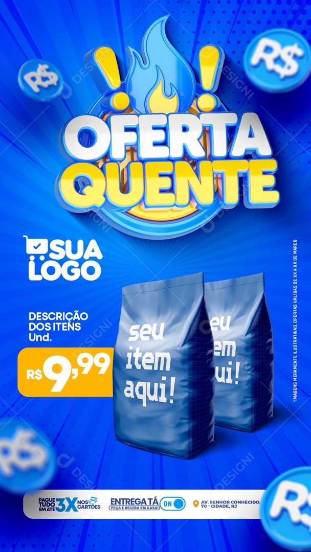 Story Oferta Quente Venha Conferir Social Media PSD Editável