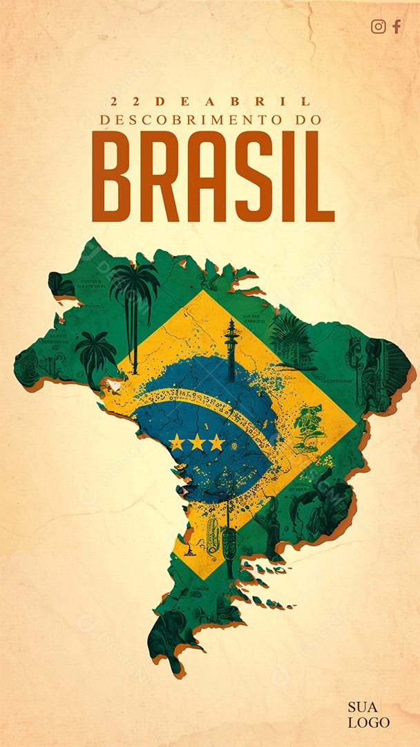 Story Dia Do Descobrimento Do Brasil 22 Do Brasil Social Media PSD Editável