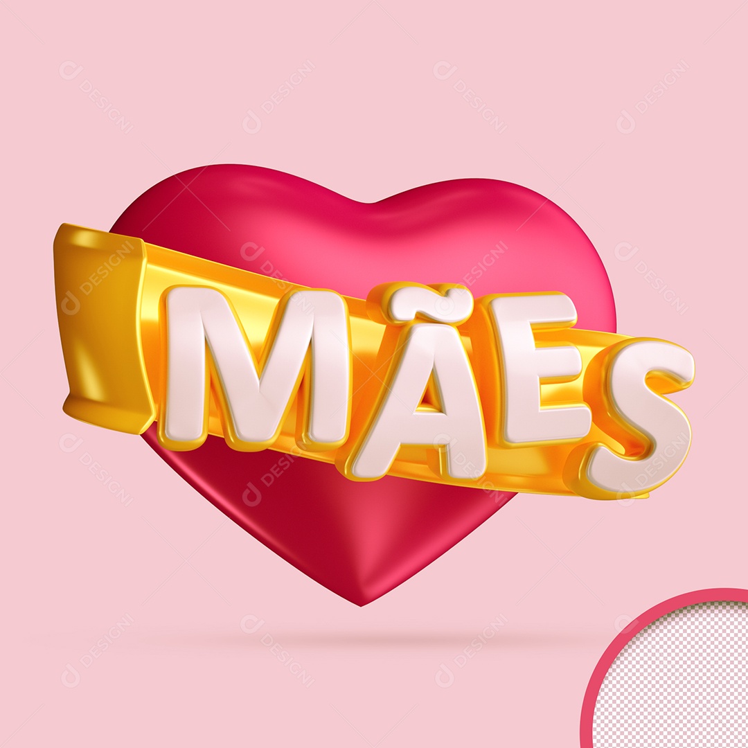 Selo 3D Para Composição Mães PSD