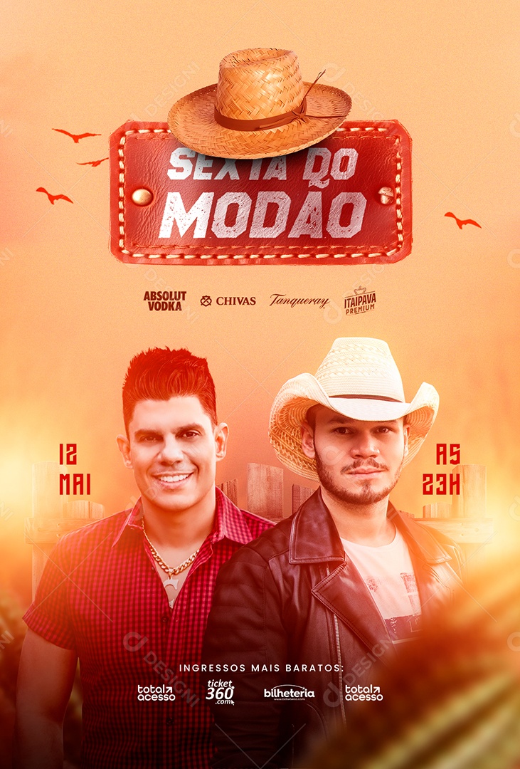 Sexta Do Modão Flyer Carreiro & Capataz Social Media PSD Editável