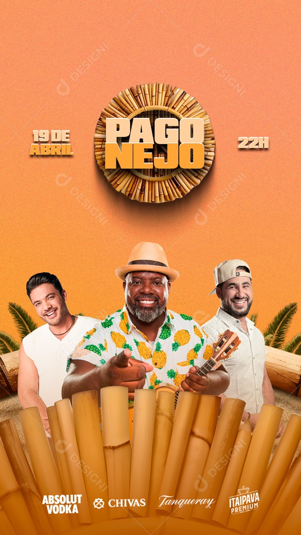 Flyer show Pagonejo Cantores Story Social Media PSD Editável