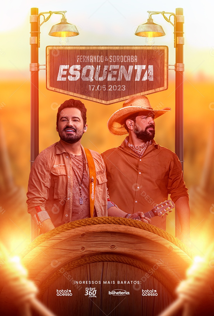 Fernando & Sorocaba Esquenta Flyer Social Media PSD Editável