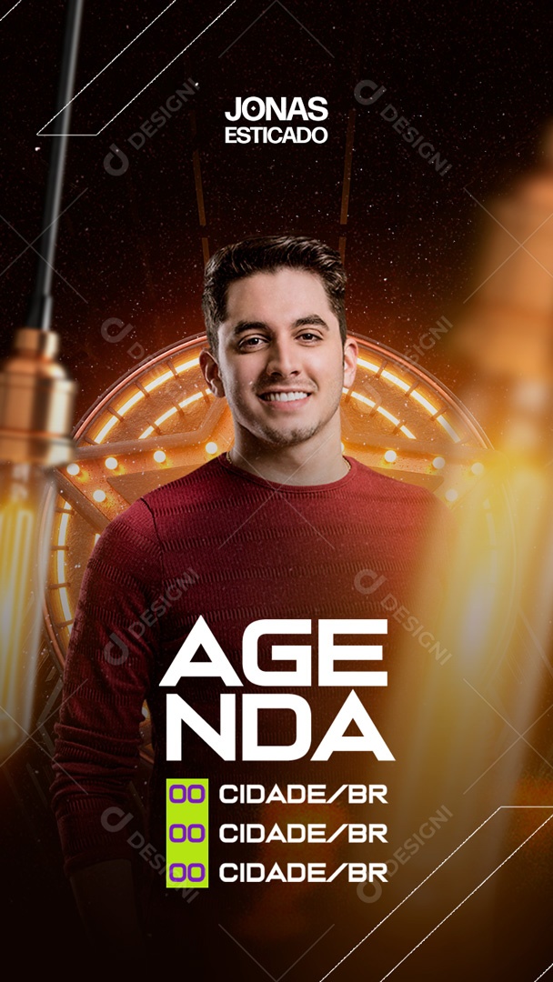 Flyer Show Jonas Esticado Story Social Media PSD Editável