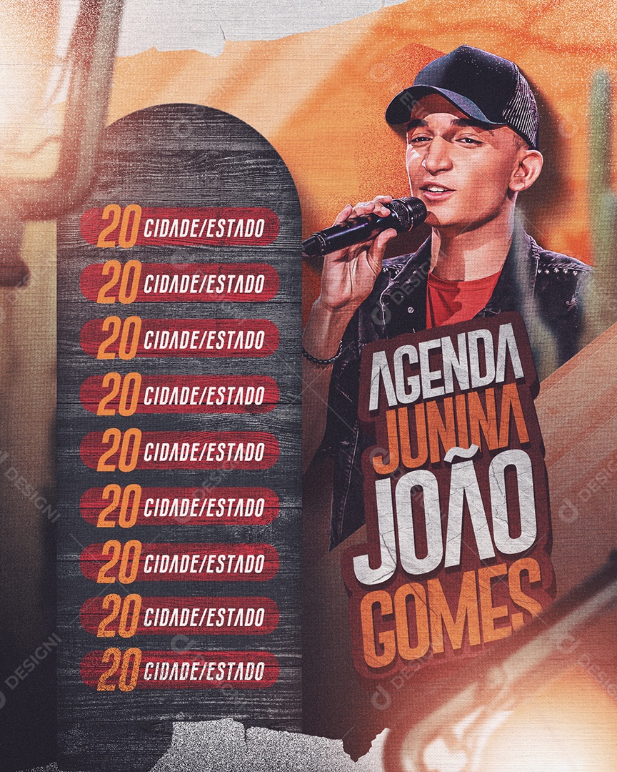 Flyer Agenda Junina João Gomes Social Media PSD Editável