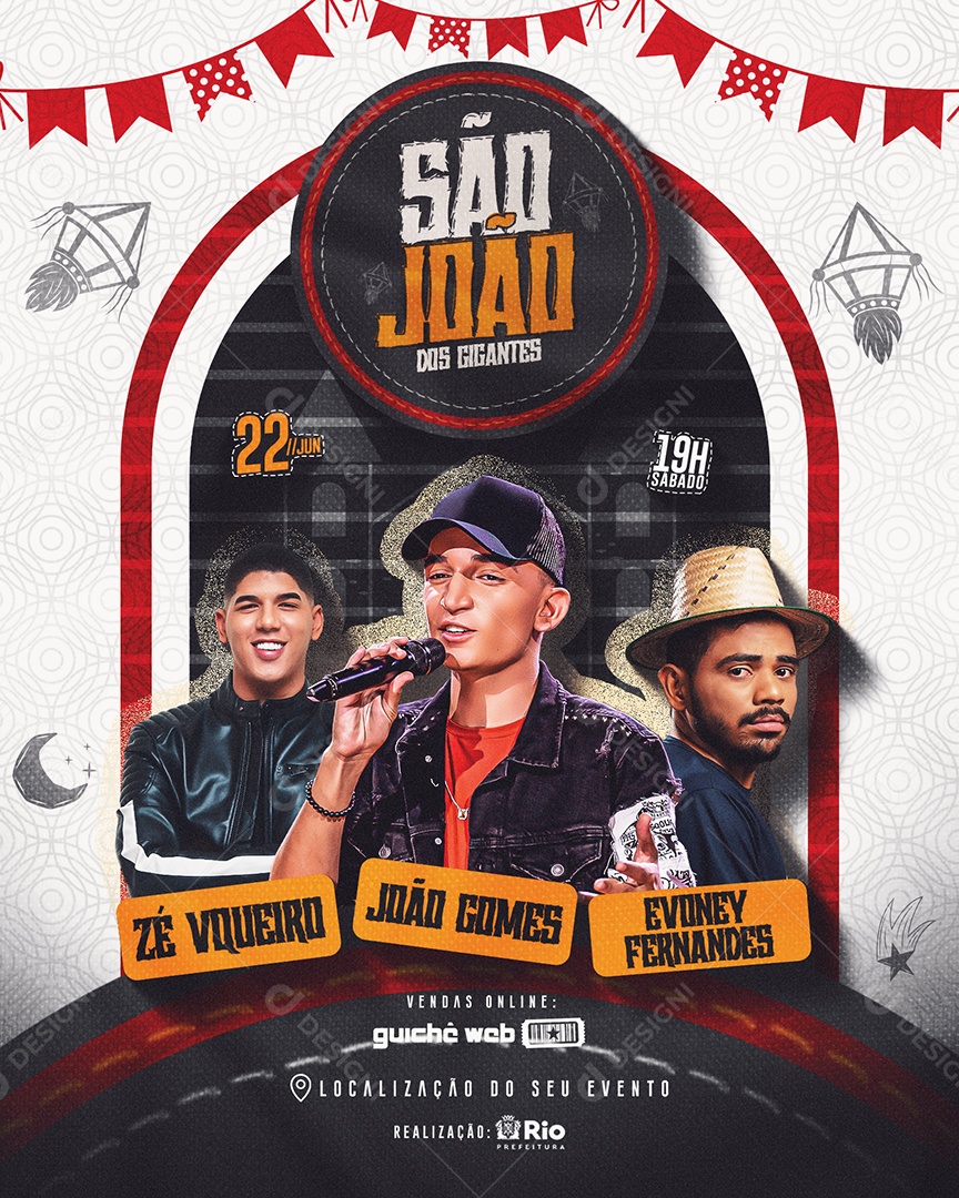 Flyer São João Dos Gigantes Social Media PSD Editável