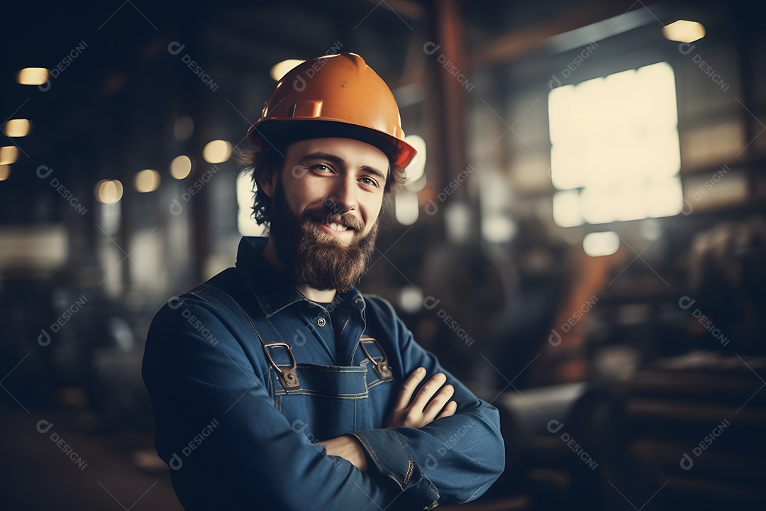 Homem Feliz Imagem Inteligência Artificial Do Dia Do Trabalhador