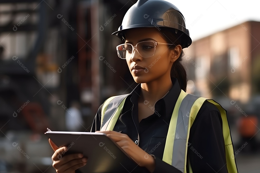 Mulher Trabalhadora Em Obra Imagem Do Dia Do Trabalhador