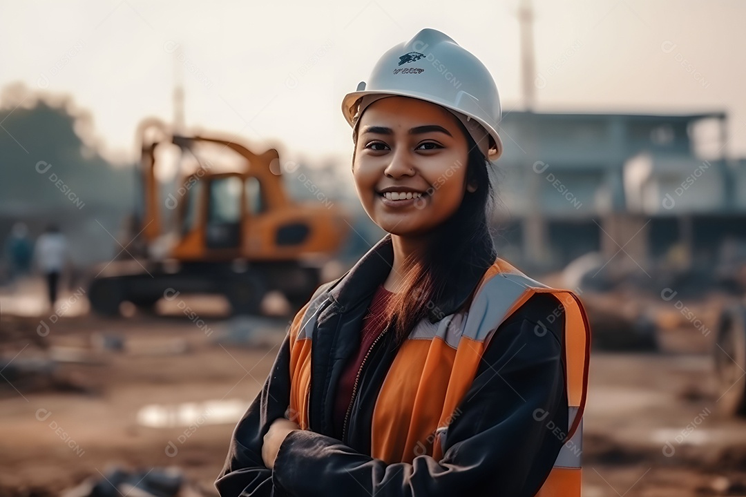 Mulher Trabalhadora Em Obra Imagem Do Dia Do Trabalhador