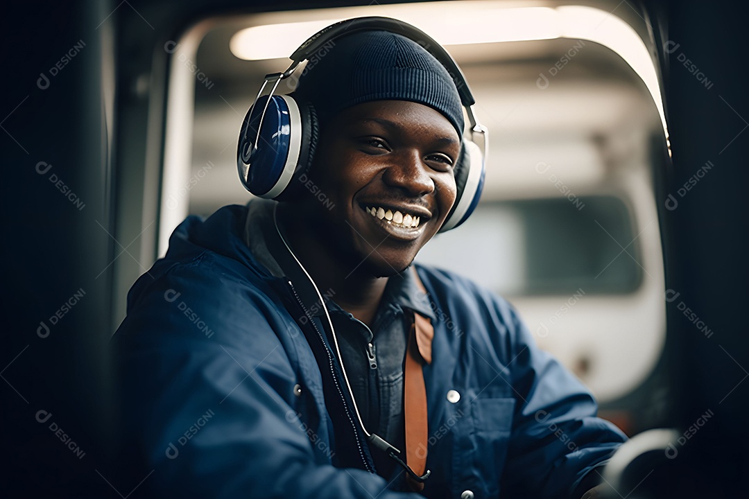 Homem Sorrindo Em Trabalho Imagem Do Dia Do Trabalhador