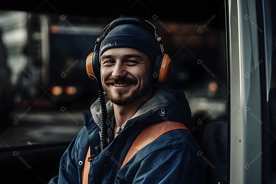 Homem Sorrindo Em Trabalho Imagem Do Dia Do Trabalhador