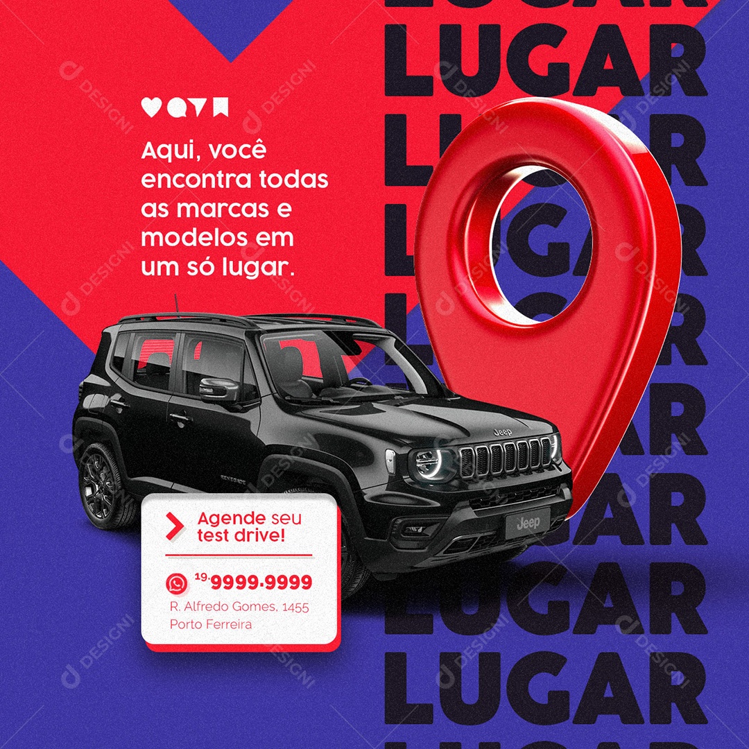 Aqui Você Encontra Todas As Marcas E Modelos Em Um Só Lugar Concessionária Social Media PSD Editável