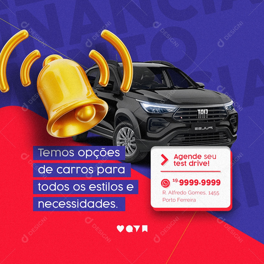 Temos Opções De Carros Para Todos Os Estilos E Necessidades Concessionária Social Media PSD Editável