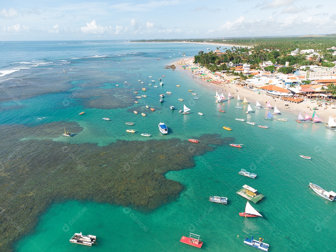 Vista aérea da praia de porto de galinhas em Pernambuco