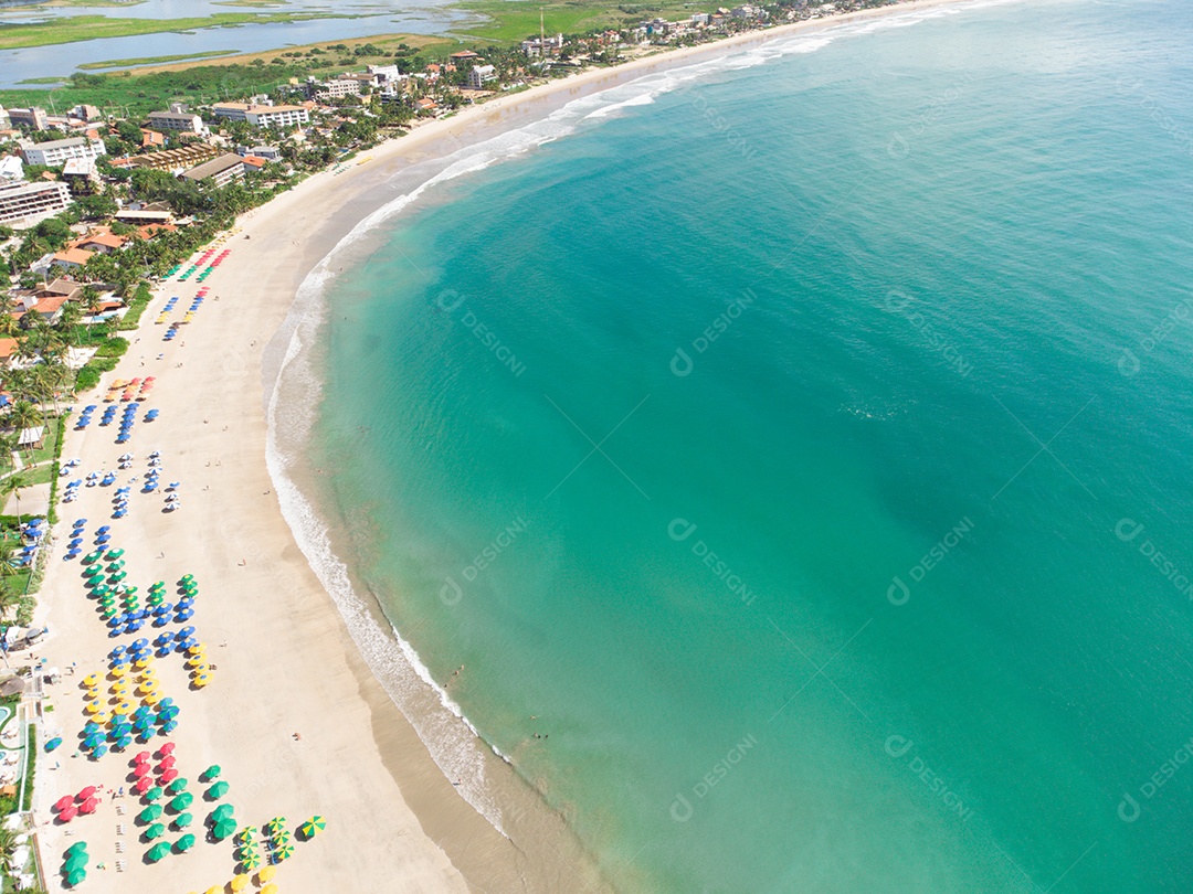 Vista aérea da praia de porto de galinhas em Pernambuco