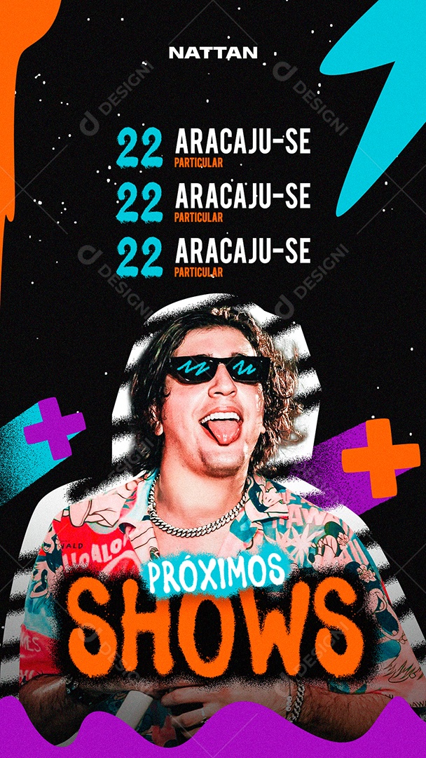 Story Próximos Shows Natanzinho Social Media PSD Editável
