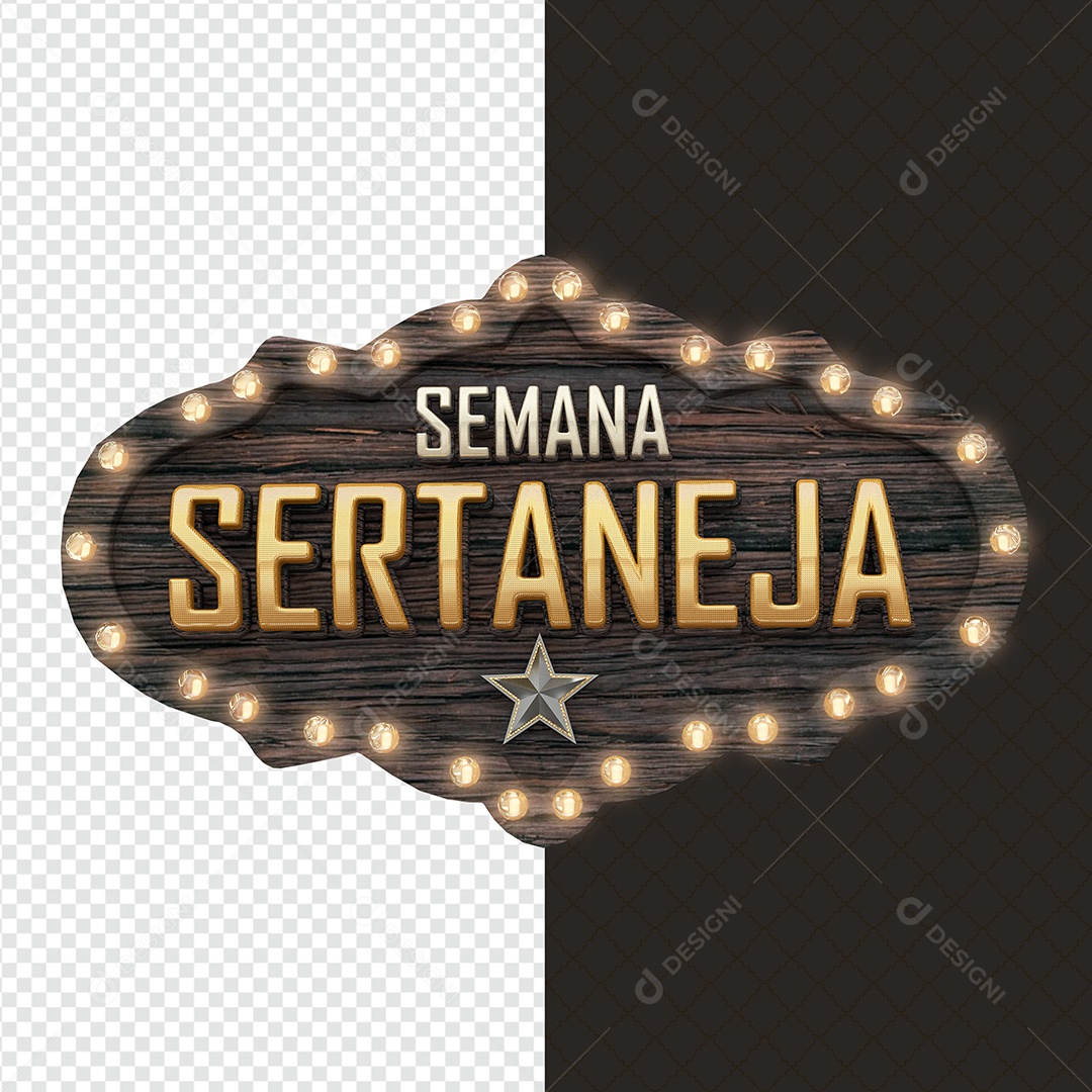 Selo 3D Para Composição Semana Sertaneja PSD