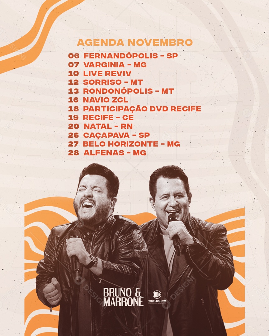 Social Media Agenda De Dezembro Bruno E Marrone PSD Editavel