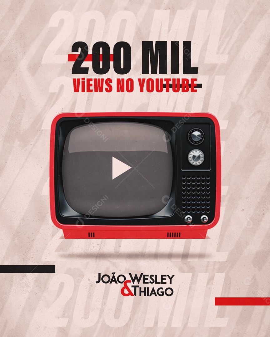 Social Media 200 Mil Views No Youtube João Wesley E Thiago PSD Editavel