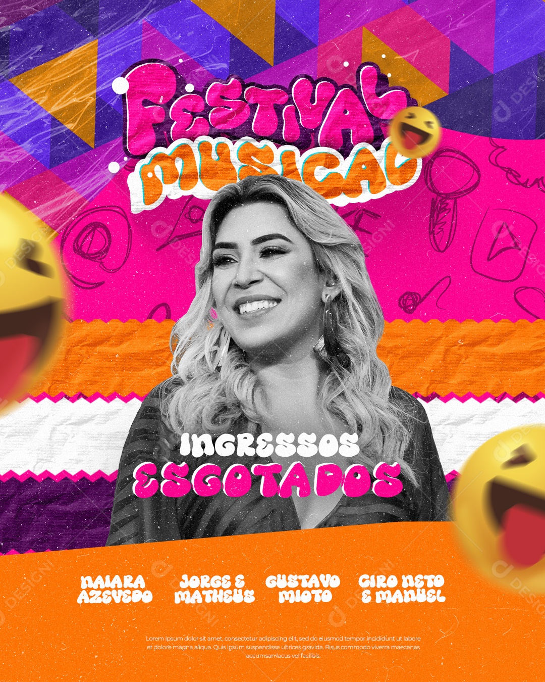 Flyer Festival Musical Ingressos Esgotados Social Media PSD Editável