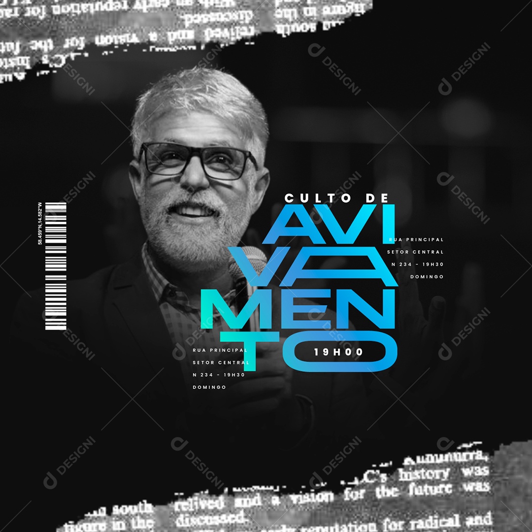 Culto de Avivamento Gospel Igreja Social Media PSD Editável