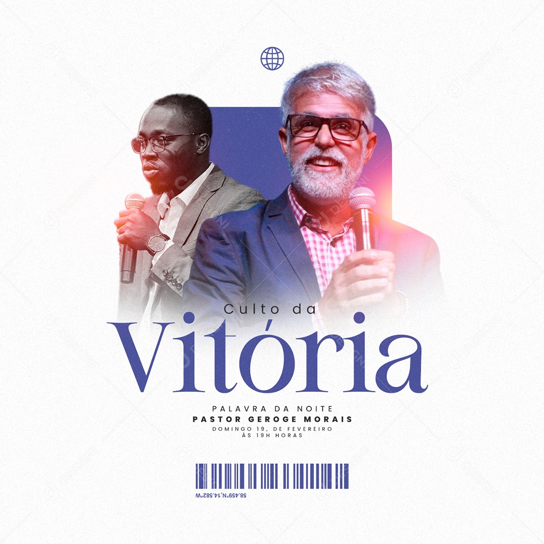 Culto Da Vitória Palavra Da Noite Pastor Geroge Morais Gospel Social Media PSD Editável