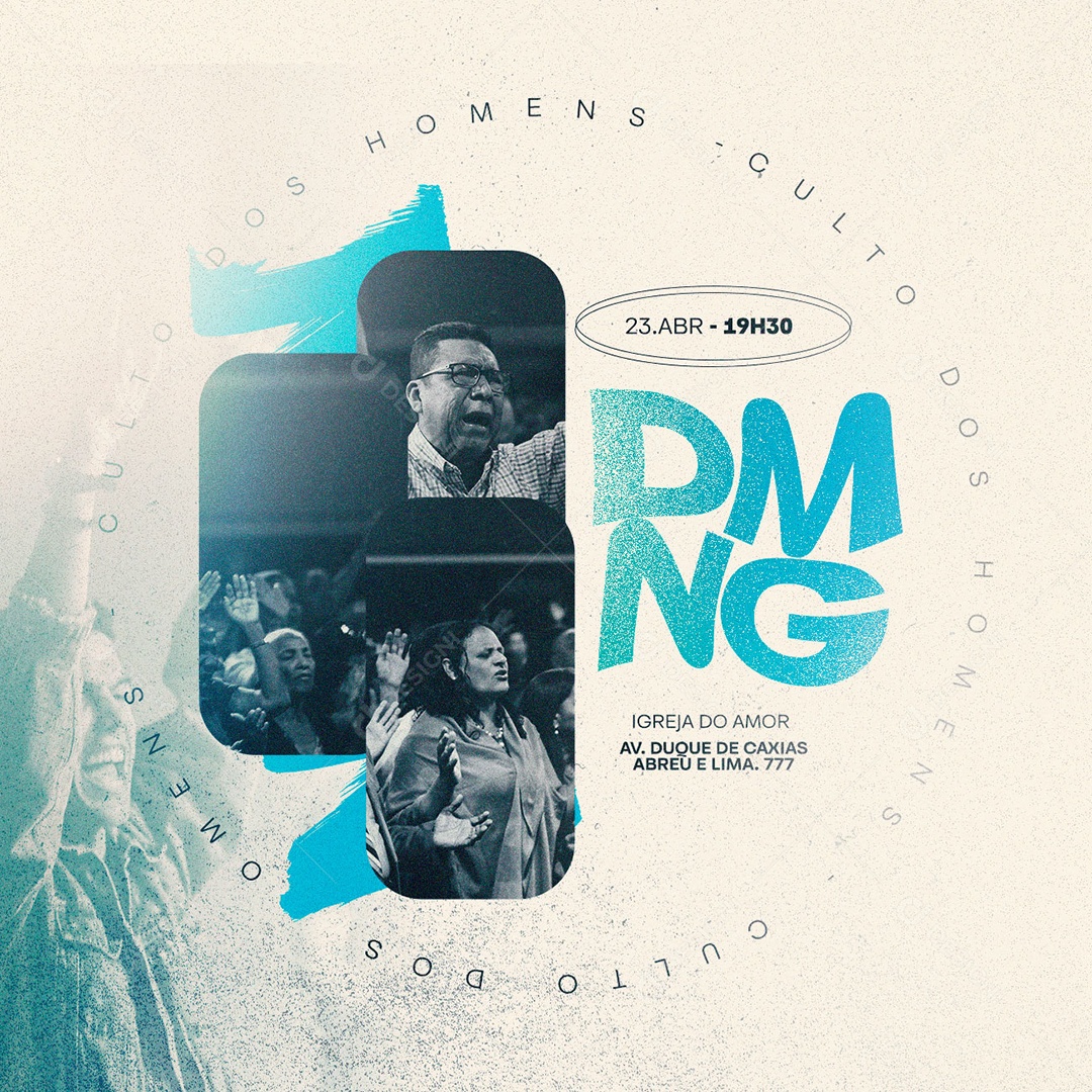 Culto Dos Homens Domingo Igreja Do Amor Gospel Social Media PSD Editável