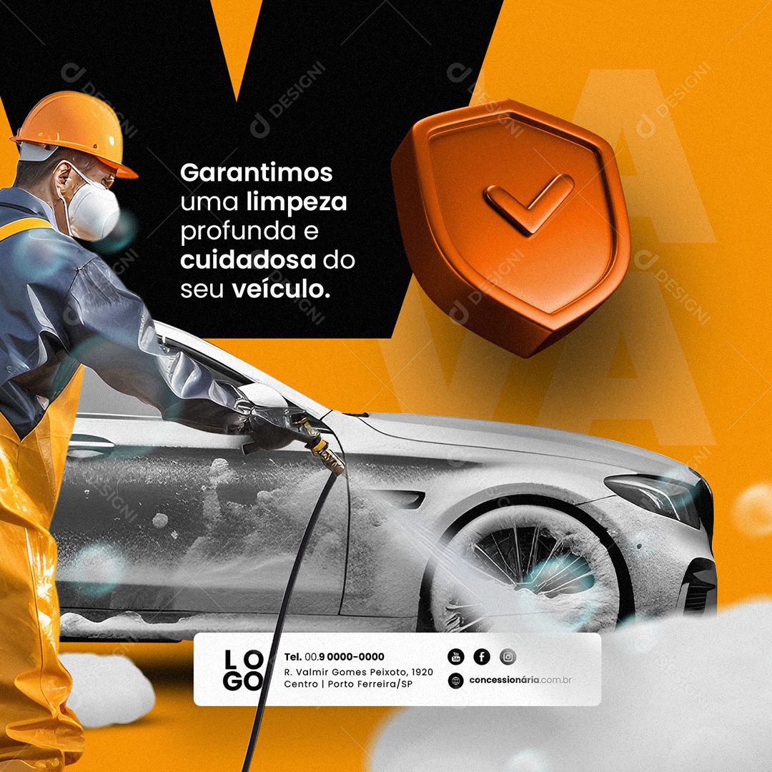 Garantimos Uma Limpeza Profunda E Cuidadosa Lava Jato Social Media PSD Editável