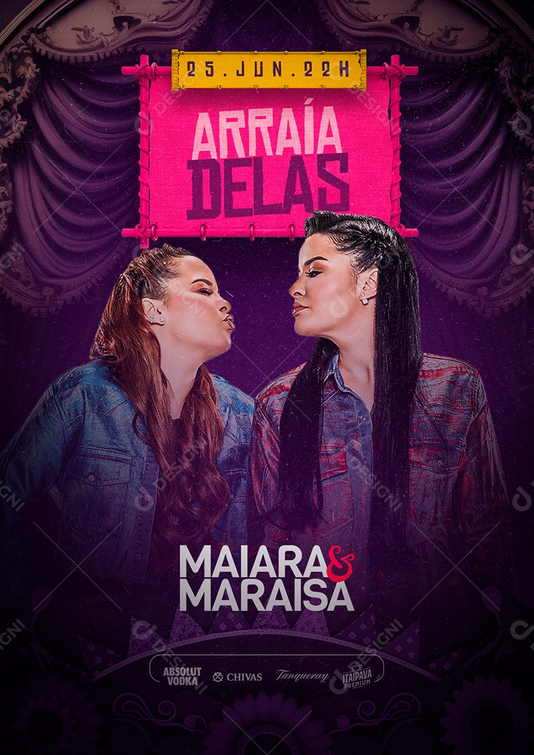 Arraiá Delas Flyer Maiara & Maraisa Social Media PSD Editável