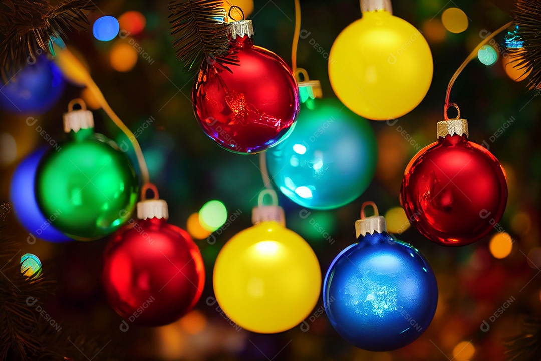Decoração de natal bolas coloridas