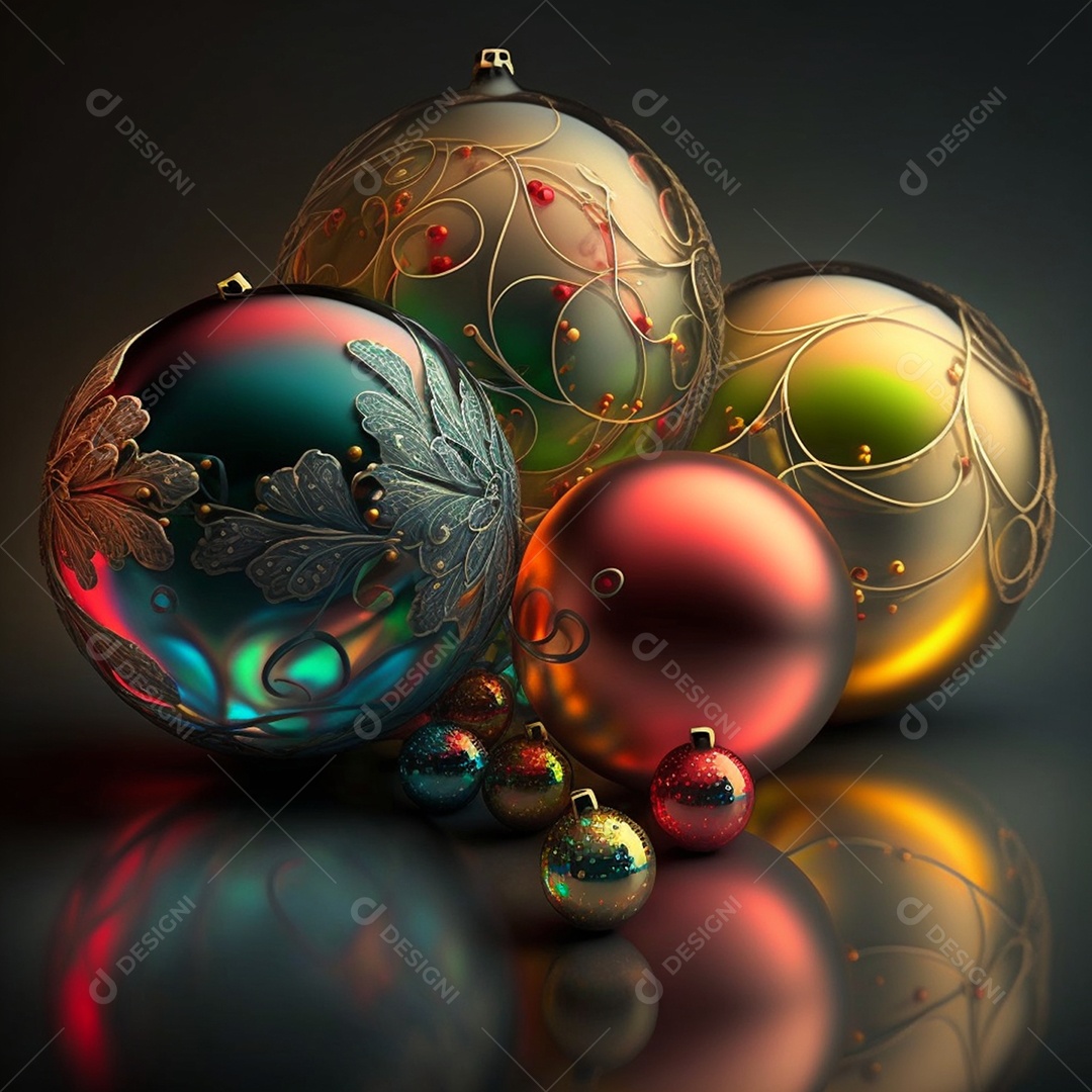 Decoração de natal bolas coloridas