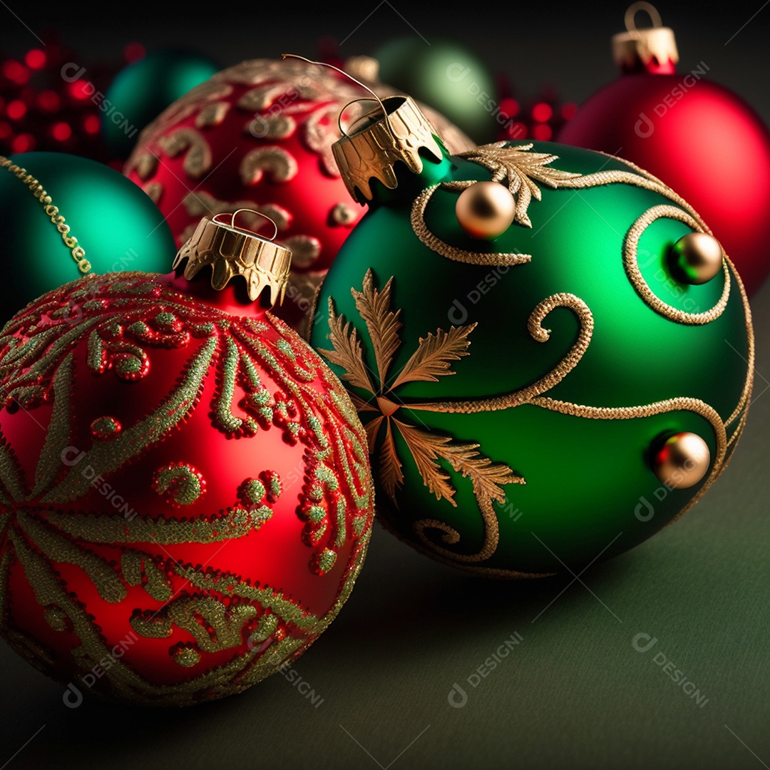 Decoração de natal bolas coloridas