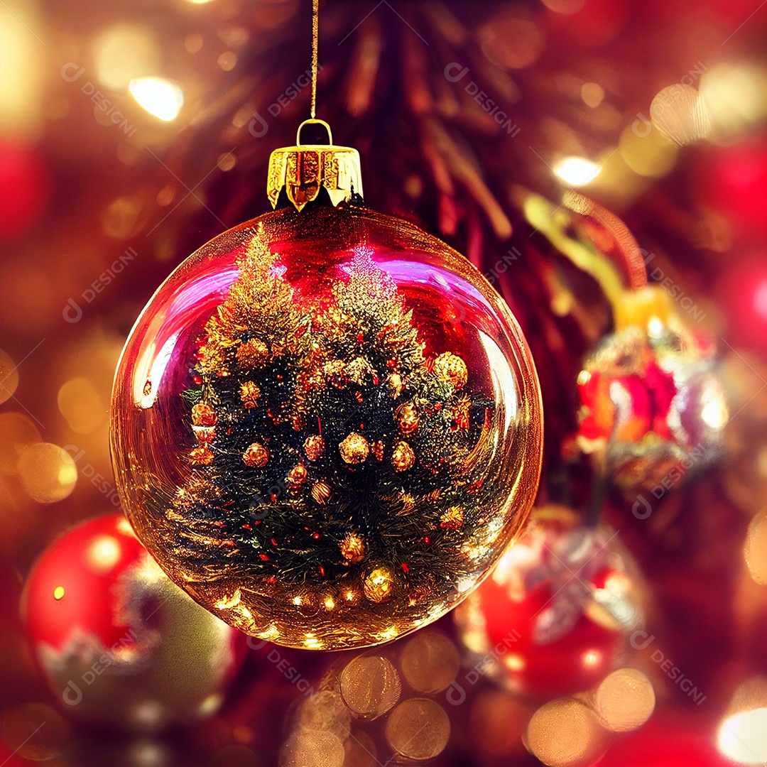 Decoração de natal bolas coloridas