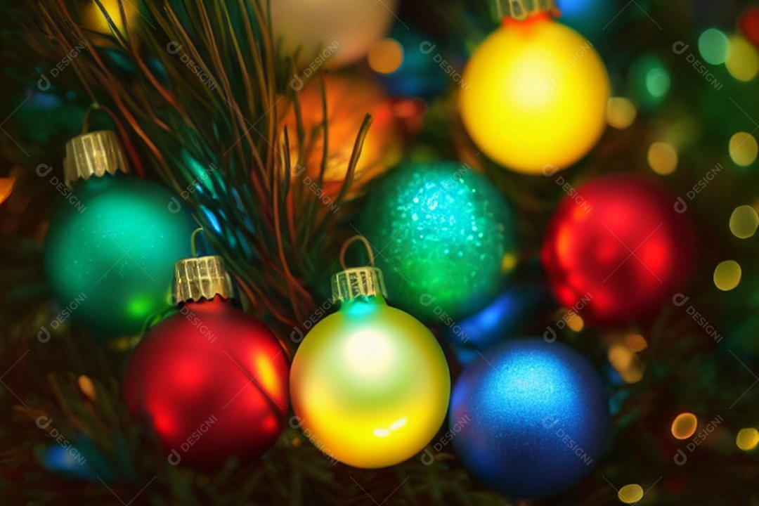 Decoração de natal bolas coloridas