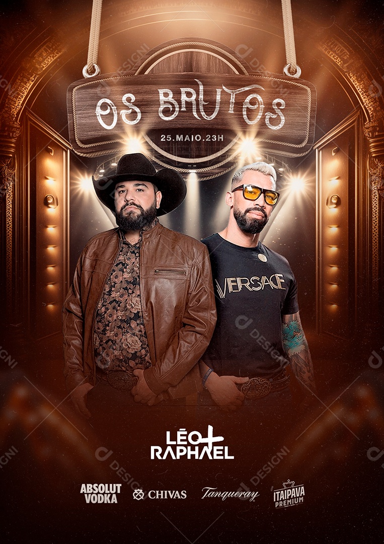 Os Brutos Flyer Léo E Raphael Social Media PSD Editável