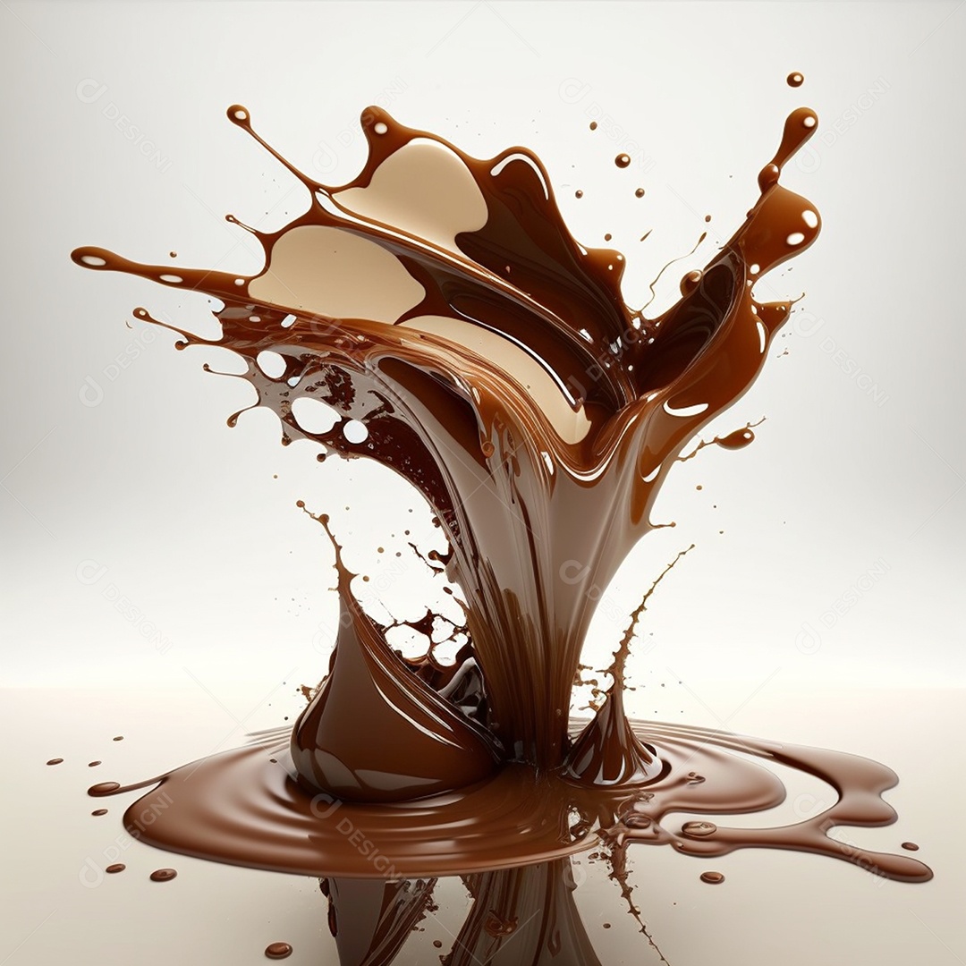 Delicioso chocolate com efeito splash