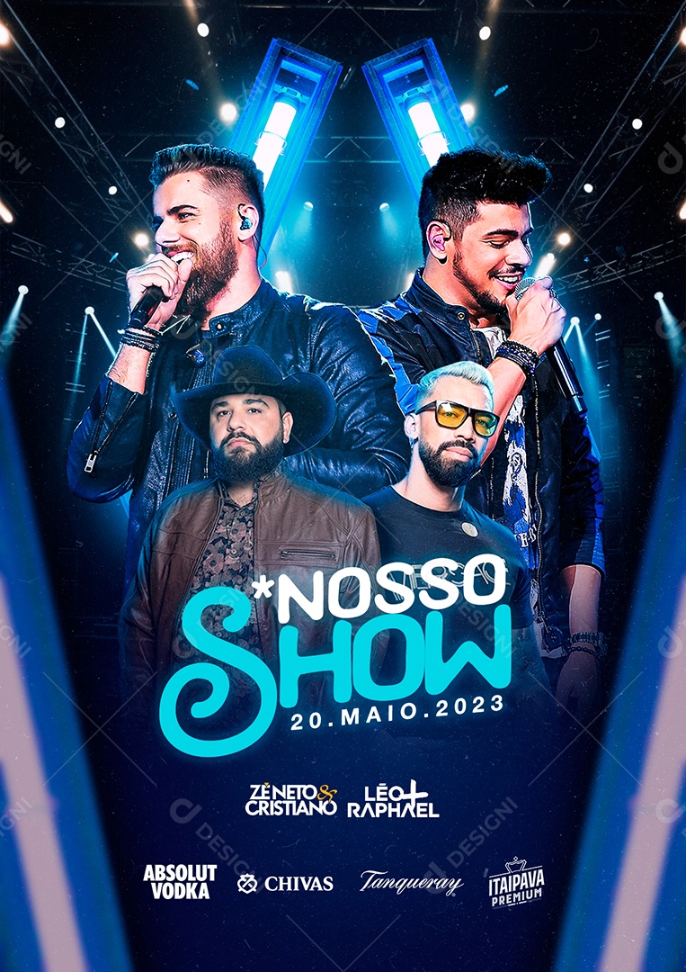 Nosso Show Flyer Zé Neto & Cristiano Léo E Raphael Social Media PSD Editável