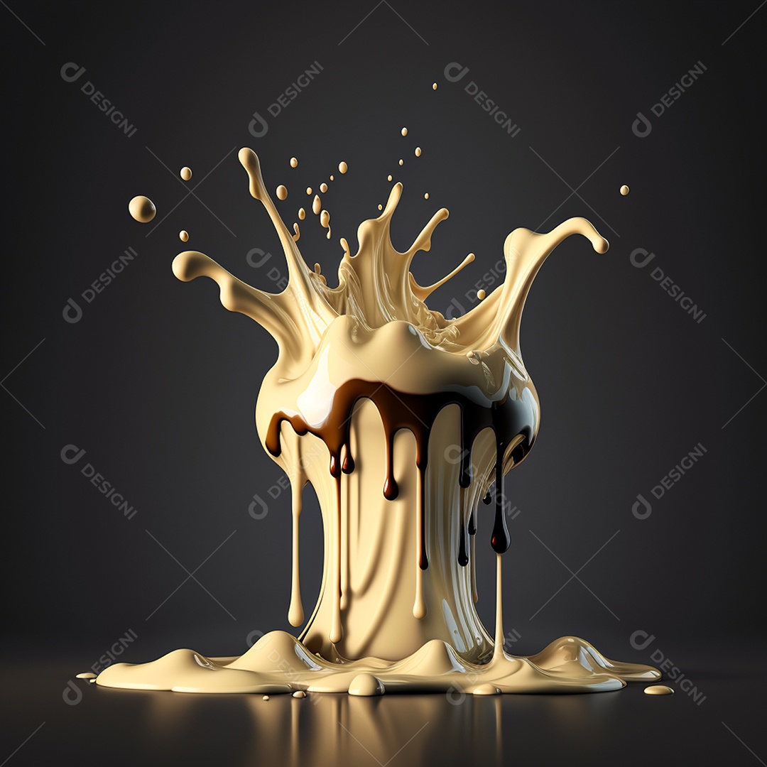 Delicioso chocolate com efeito splash