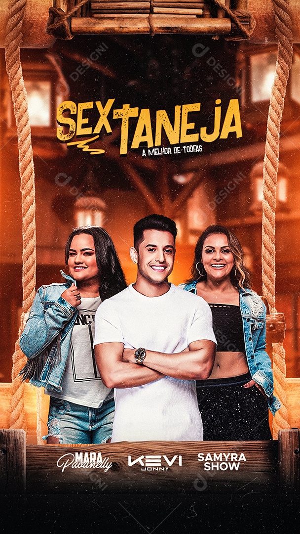 Flyer Sextaneja A Melhor de Todas Story Social Media PSD Editável